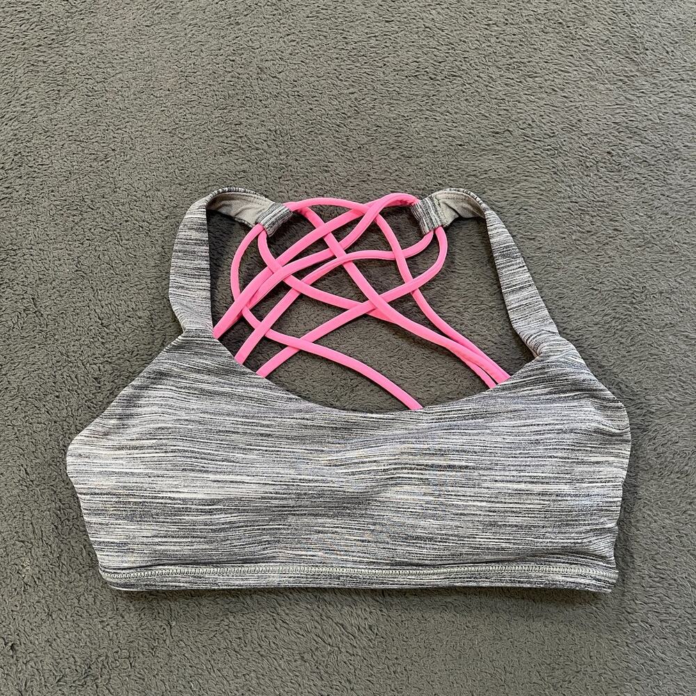 Lululemon Free To Be Bra Wild Grey Deep Coal Strappy Sports Bra Women's Size 4